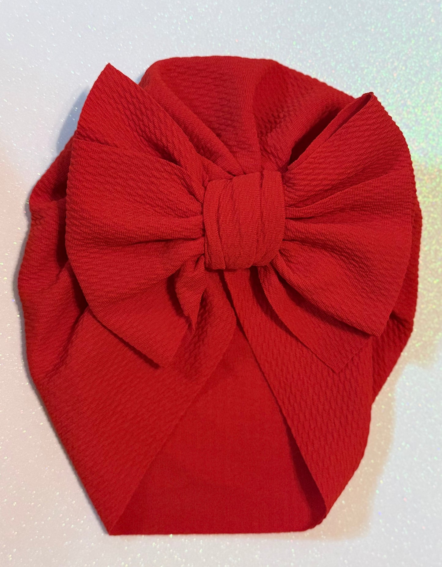 Red Head wrap turban bow