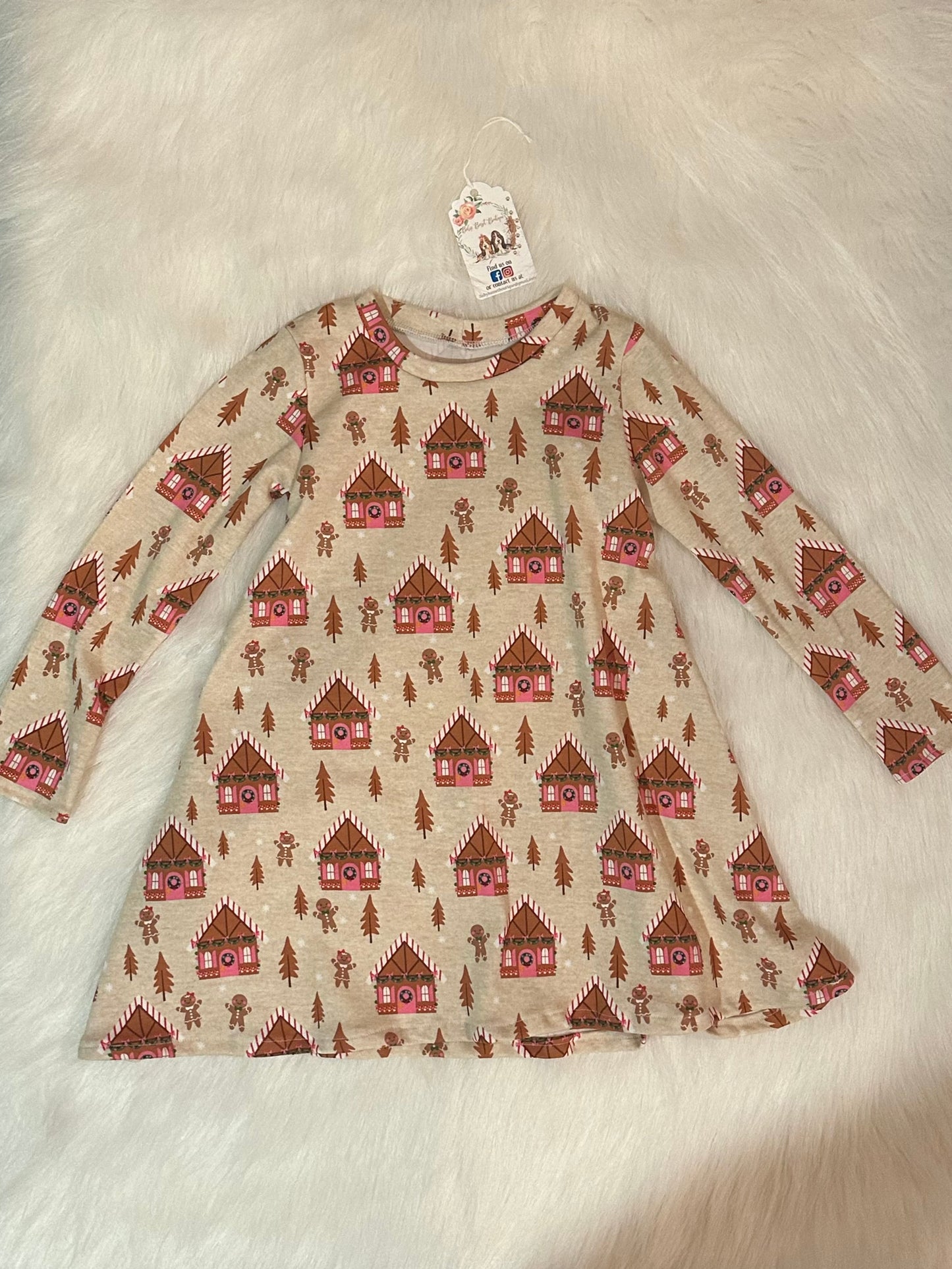 Gingerbread House T-Shirt Dress Size 4T/5T