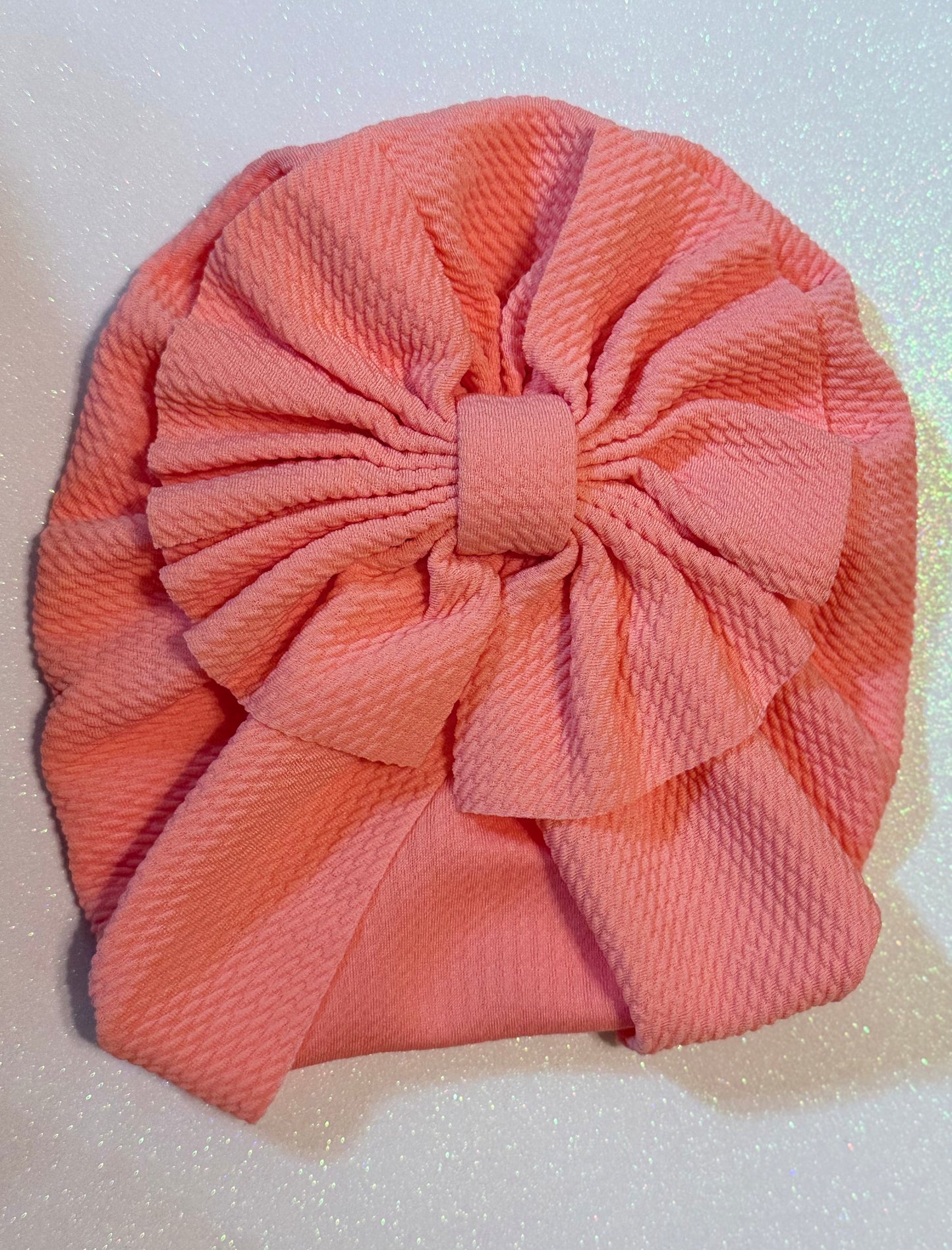 Pink Head wrap turban bow