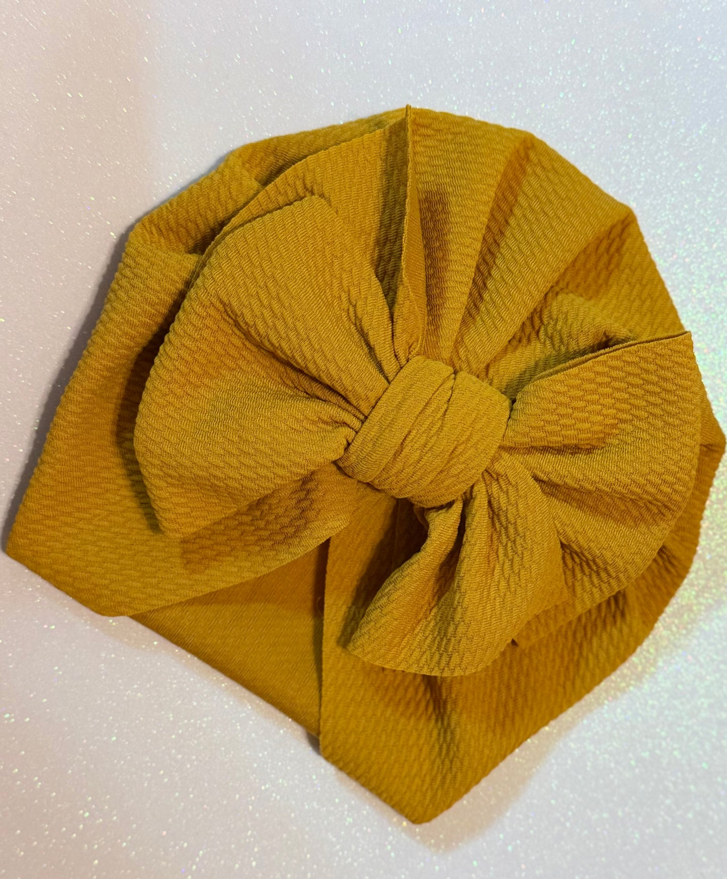 Mustard Head wrap turban bow