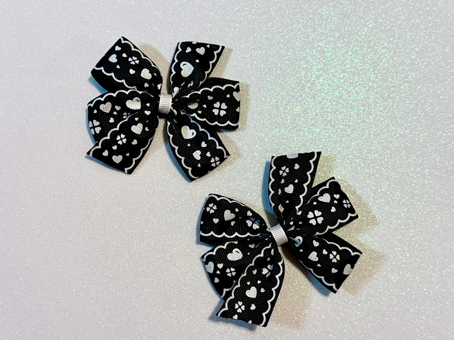 Black and white Piggy Bows