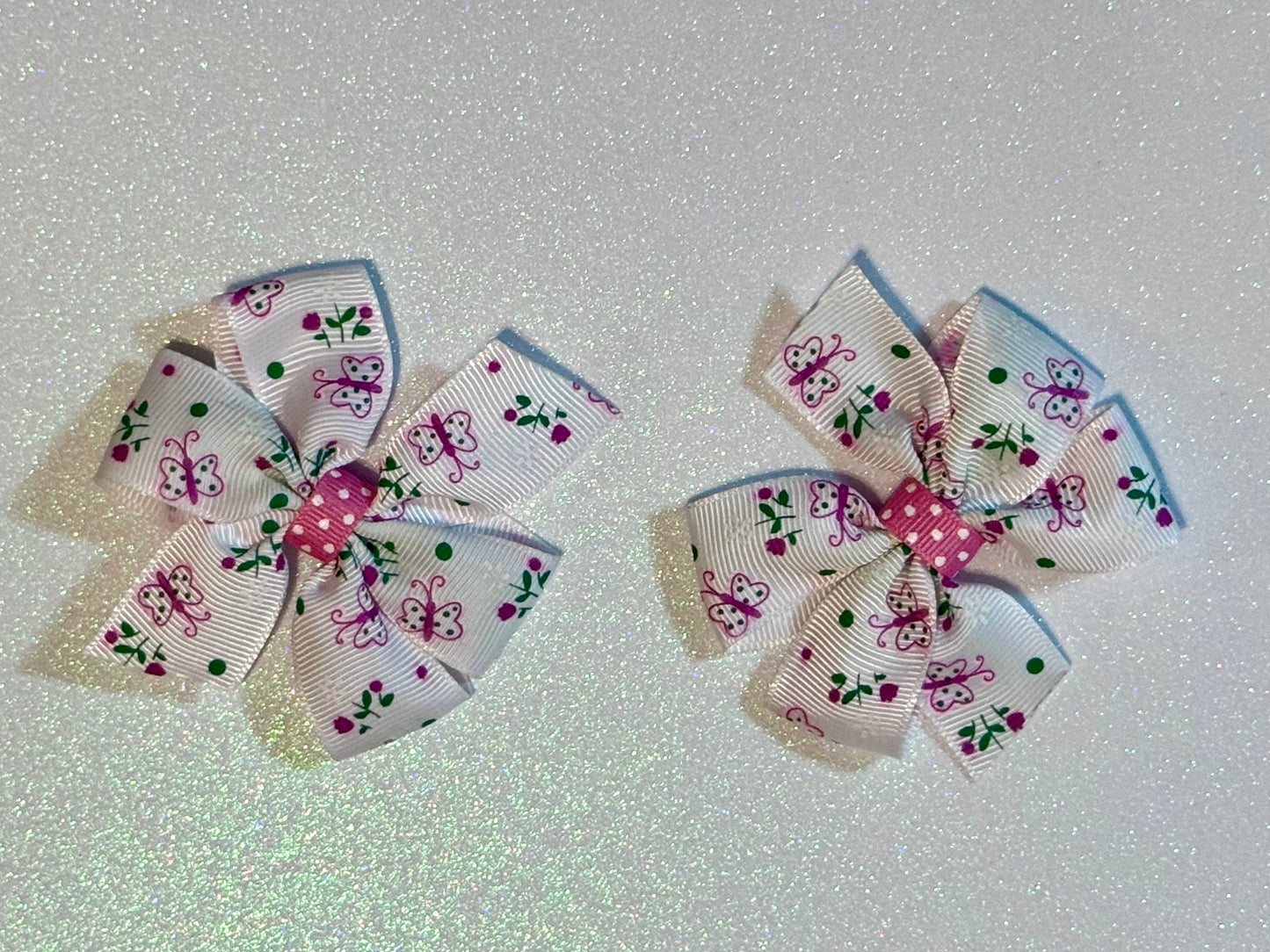 Pink butterfly Piggy Bows