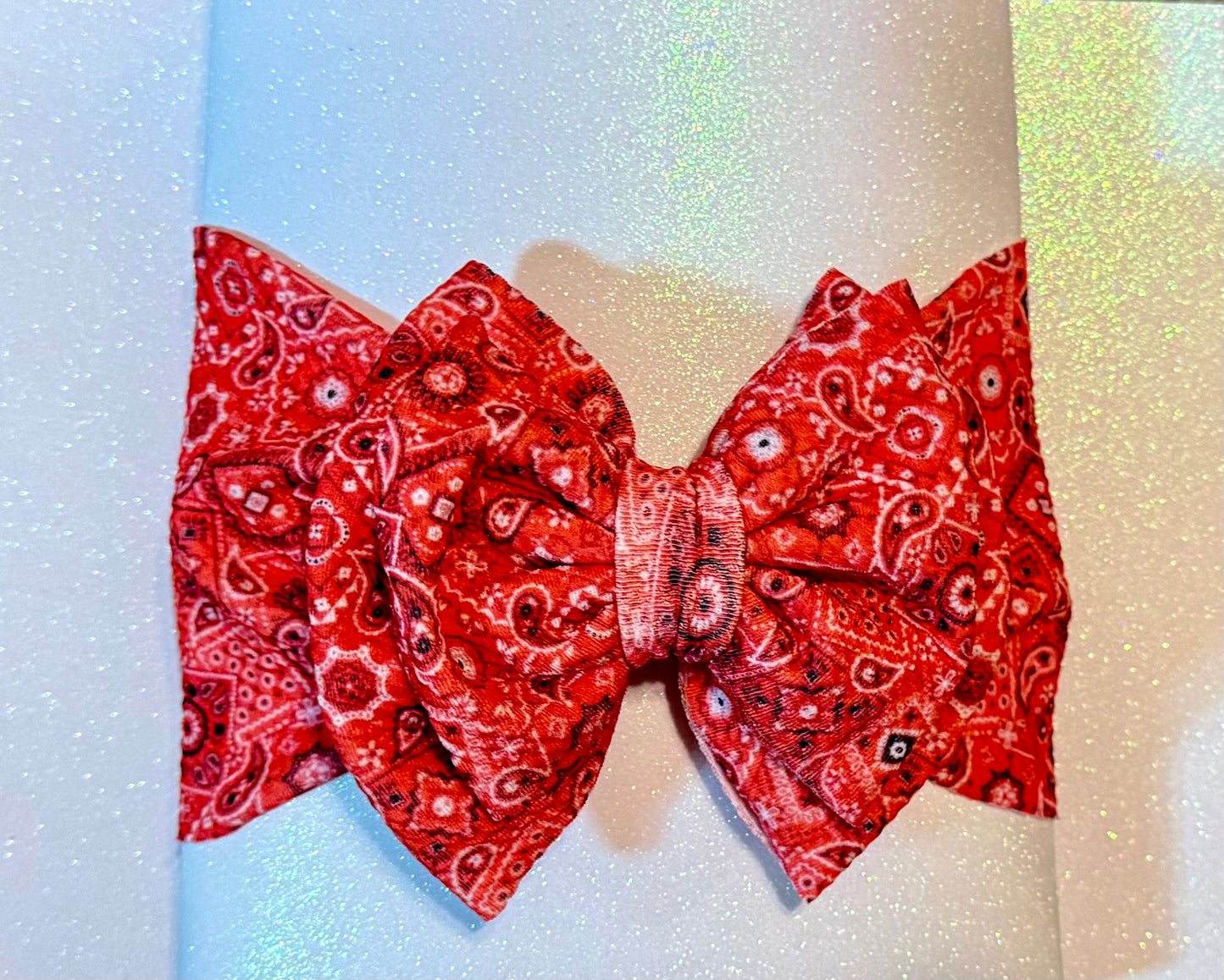 Red bandanna Headband bow