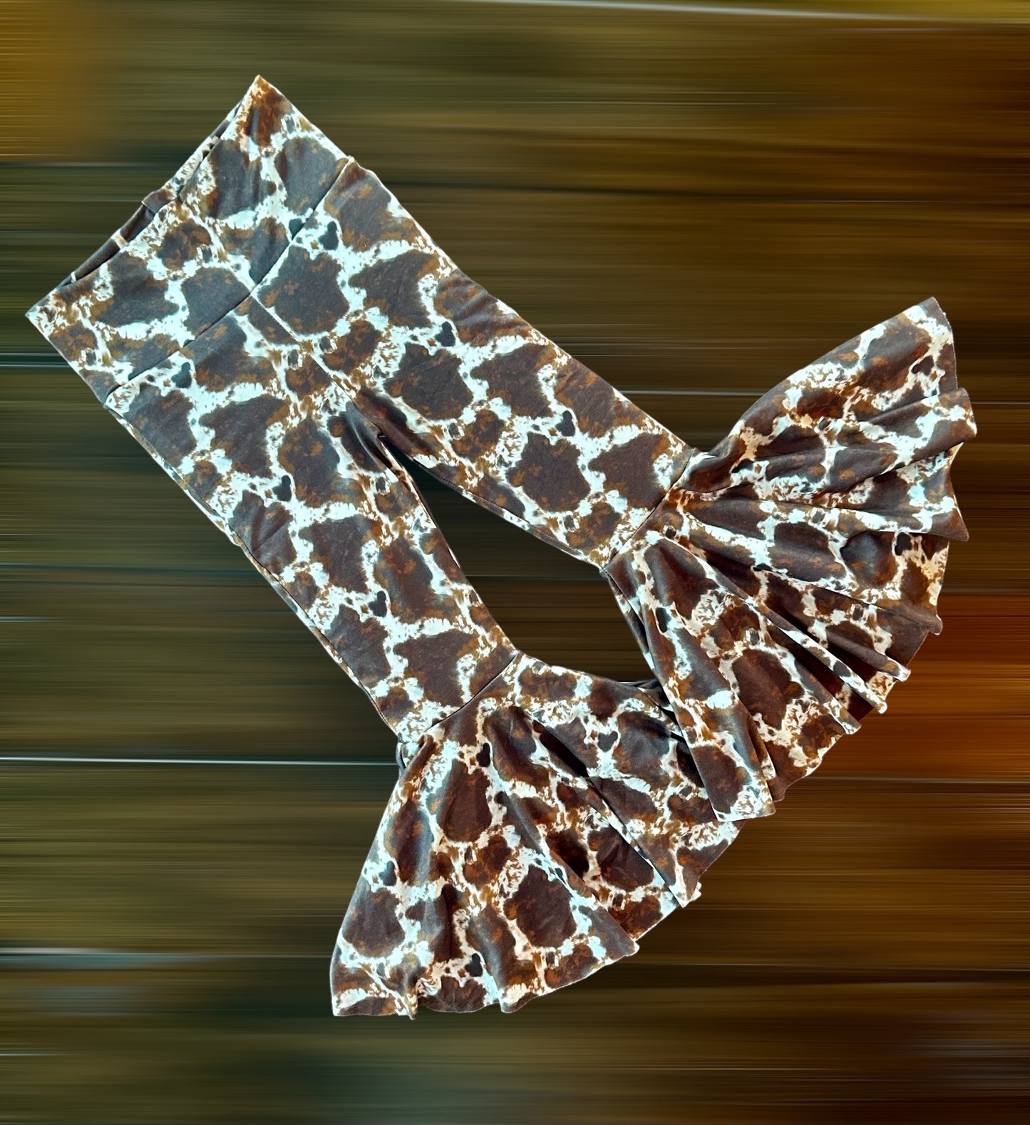 Brown Cow Print BellBottoms Size 2T/3T