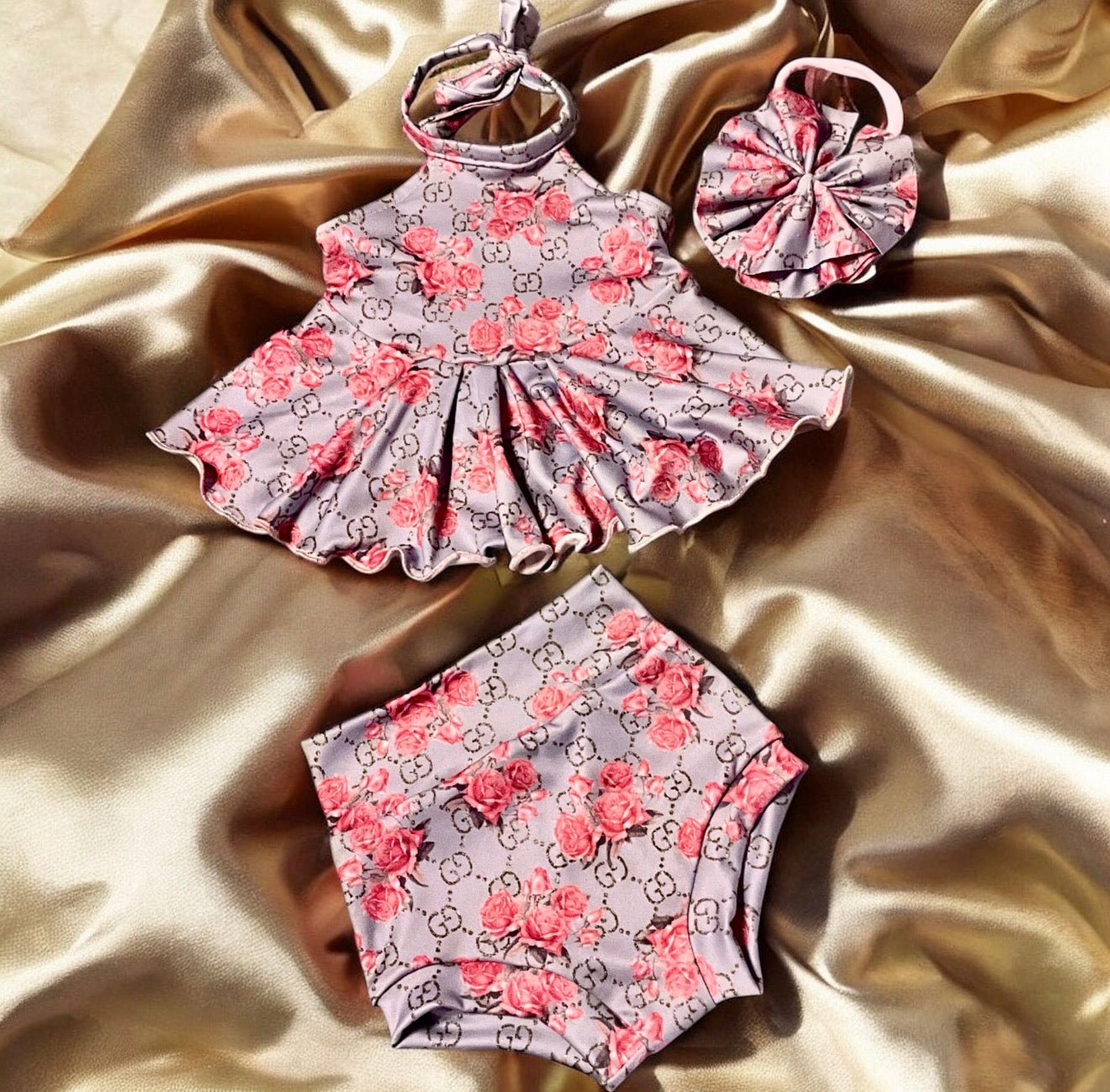 Boujee Baby Peplum Top Bummie Set Set Size 0/3m