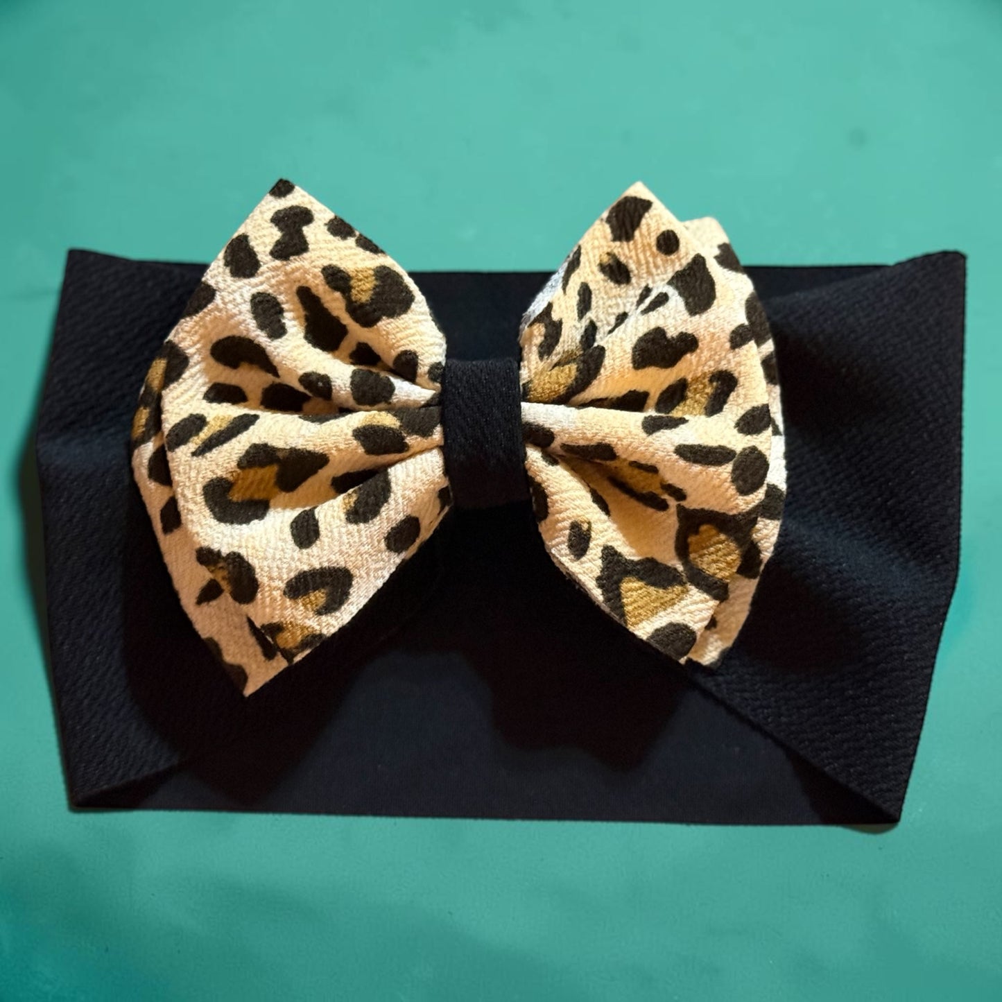 Cheetah Skirted Bummie Headband Bow Set Size 18/24 months