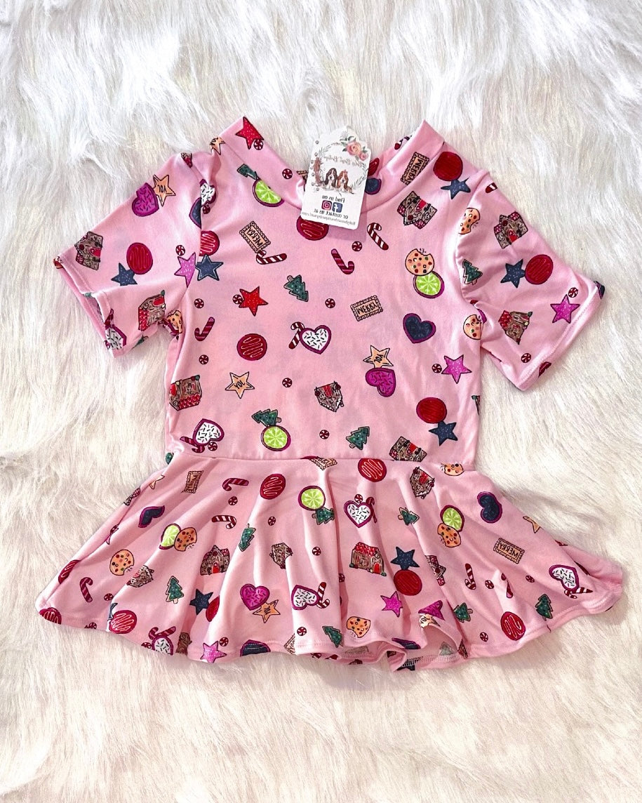 Christmas Treats Peplum Top Size 4T/5T