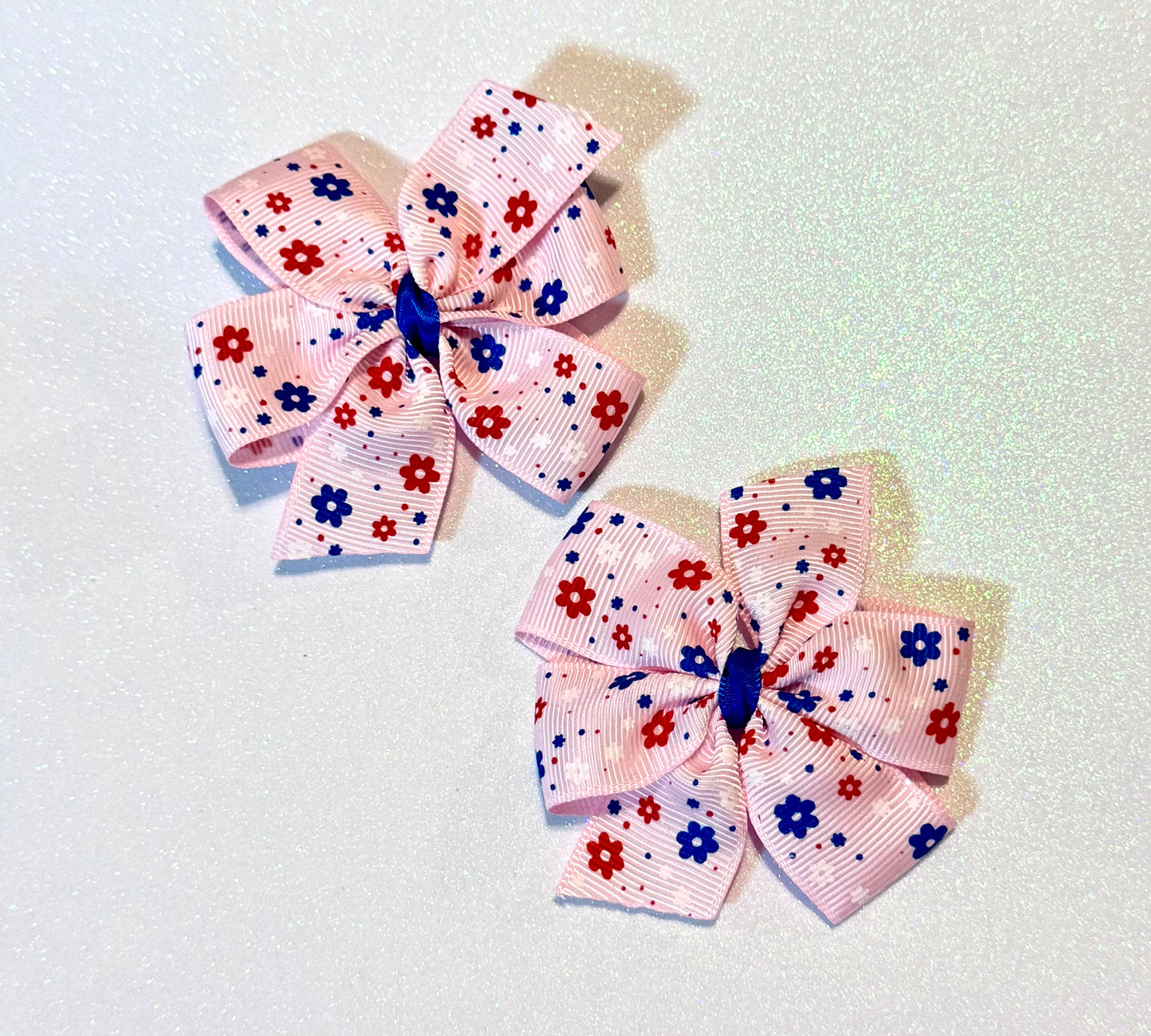 Pink floral Piggy Bows