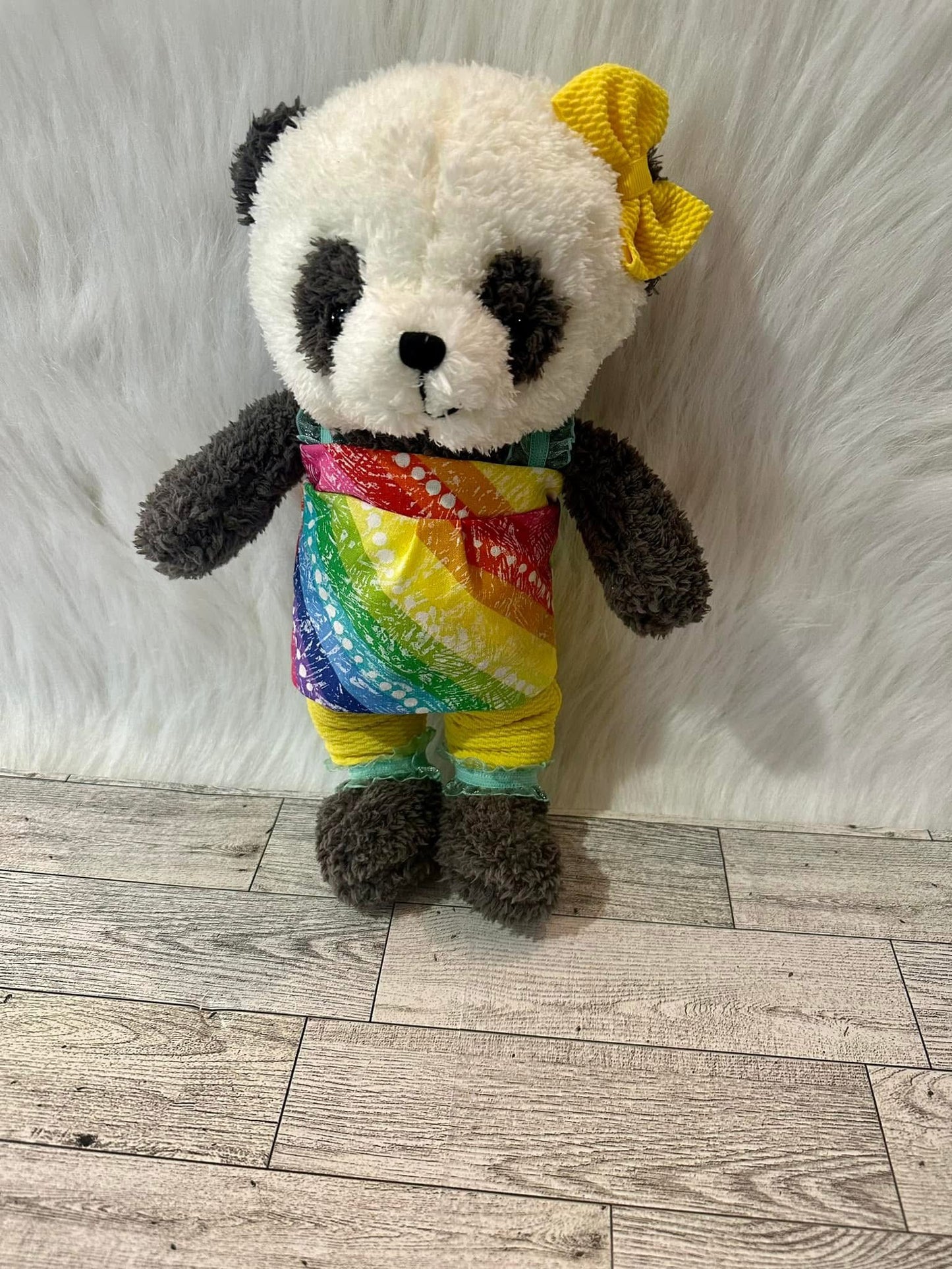 Panda Dress Up Stuffed Animal with Handmade Outfit