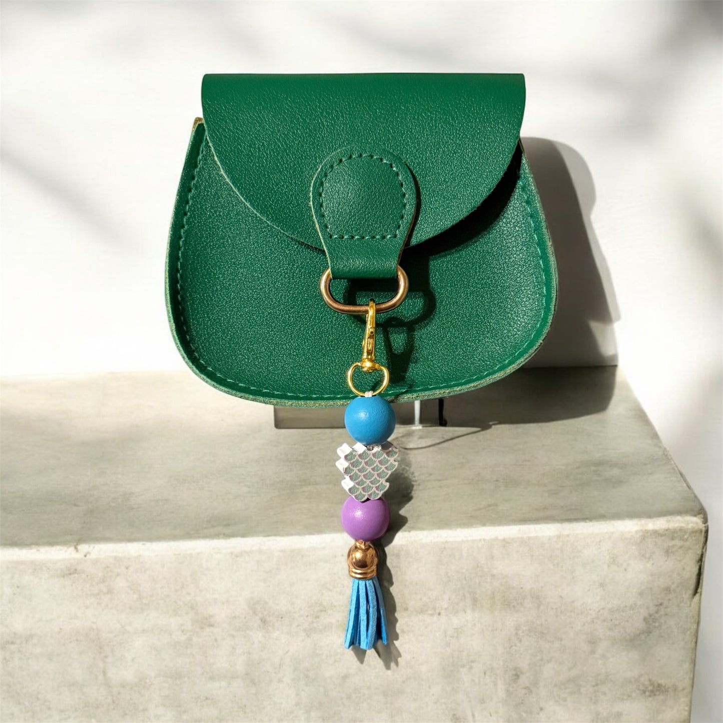Mermaid Wooden Beaded Purse Charm