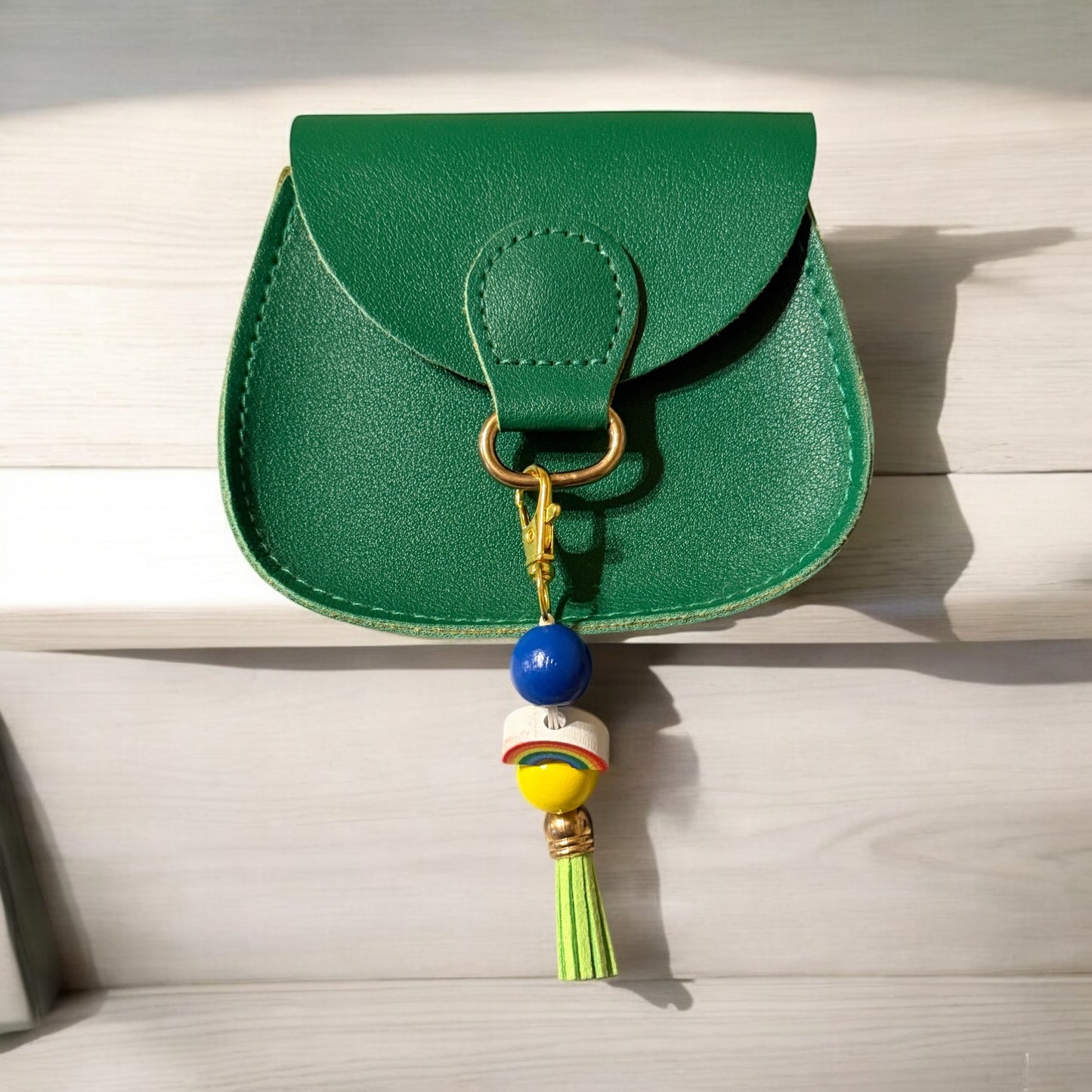 Rainbow Beaded Purse Charm