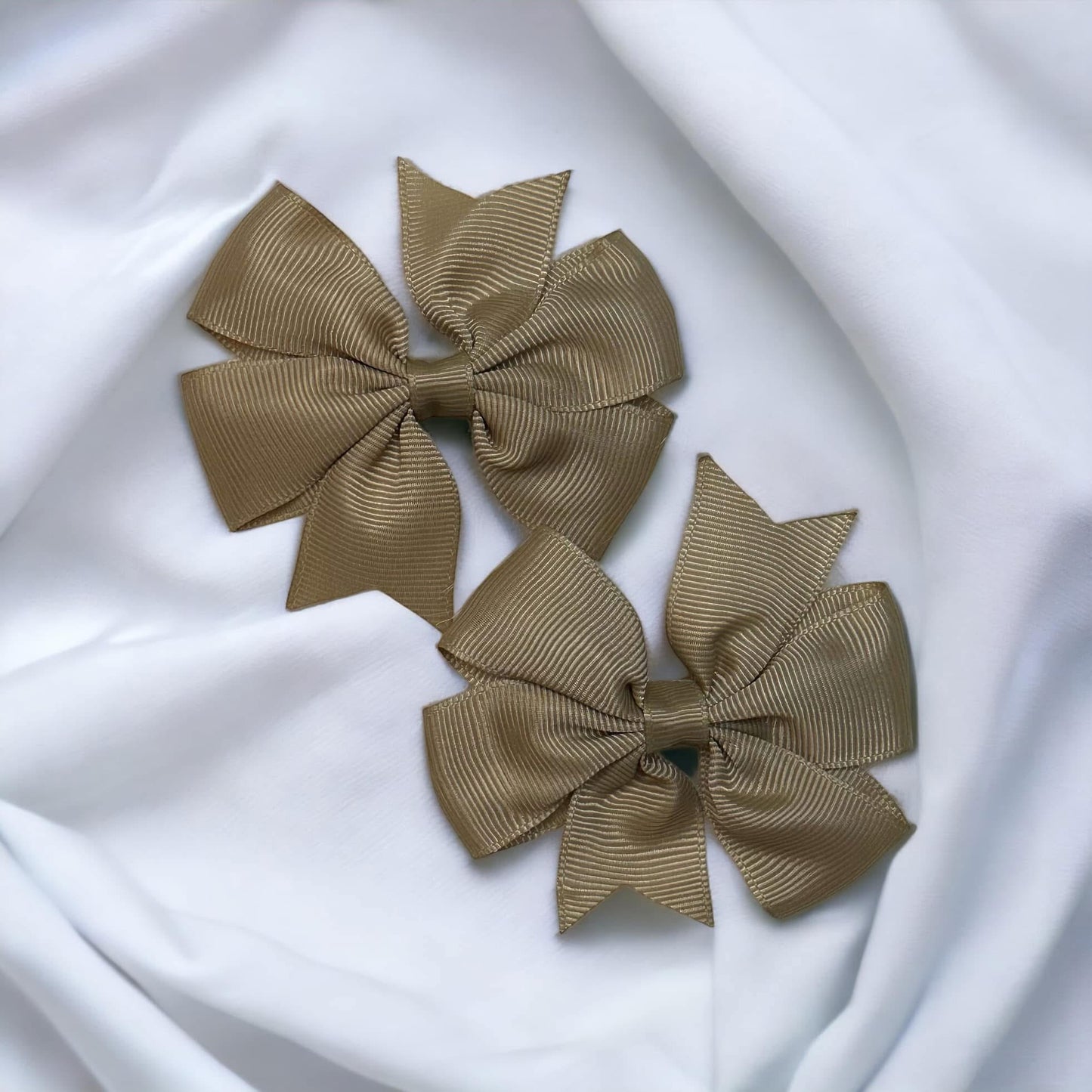 Solid Tan Piggy Bows