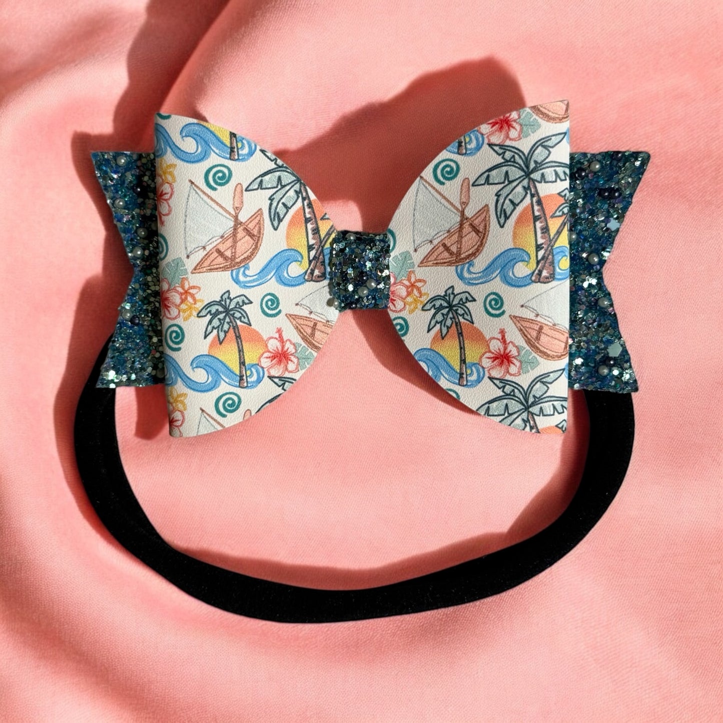 Beach Faux Leather Bow