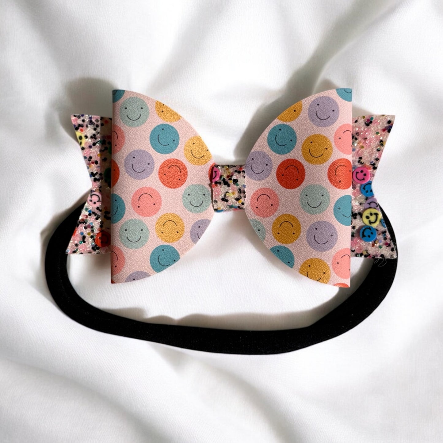 Smiles Faux Leather Bow