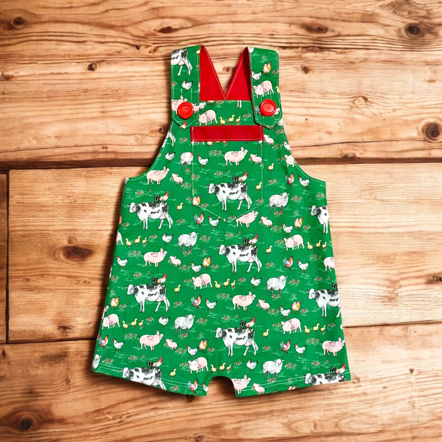 Farm Animal Short Overalls Size 18/24m