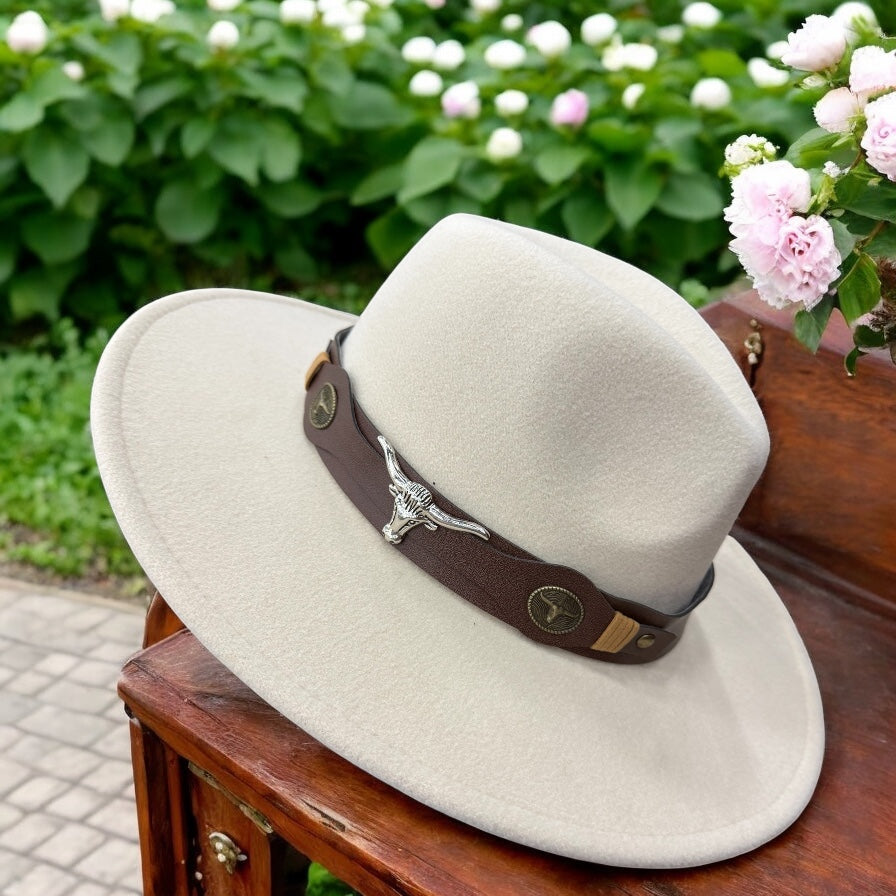 Steer soft beige Wide Brim Felt Hat