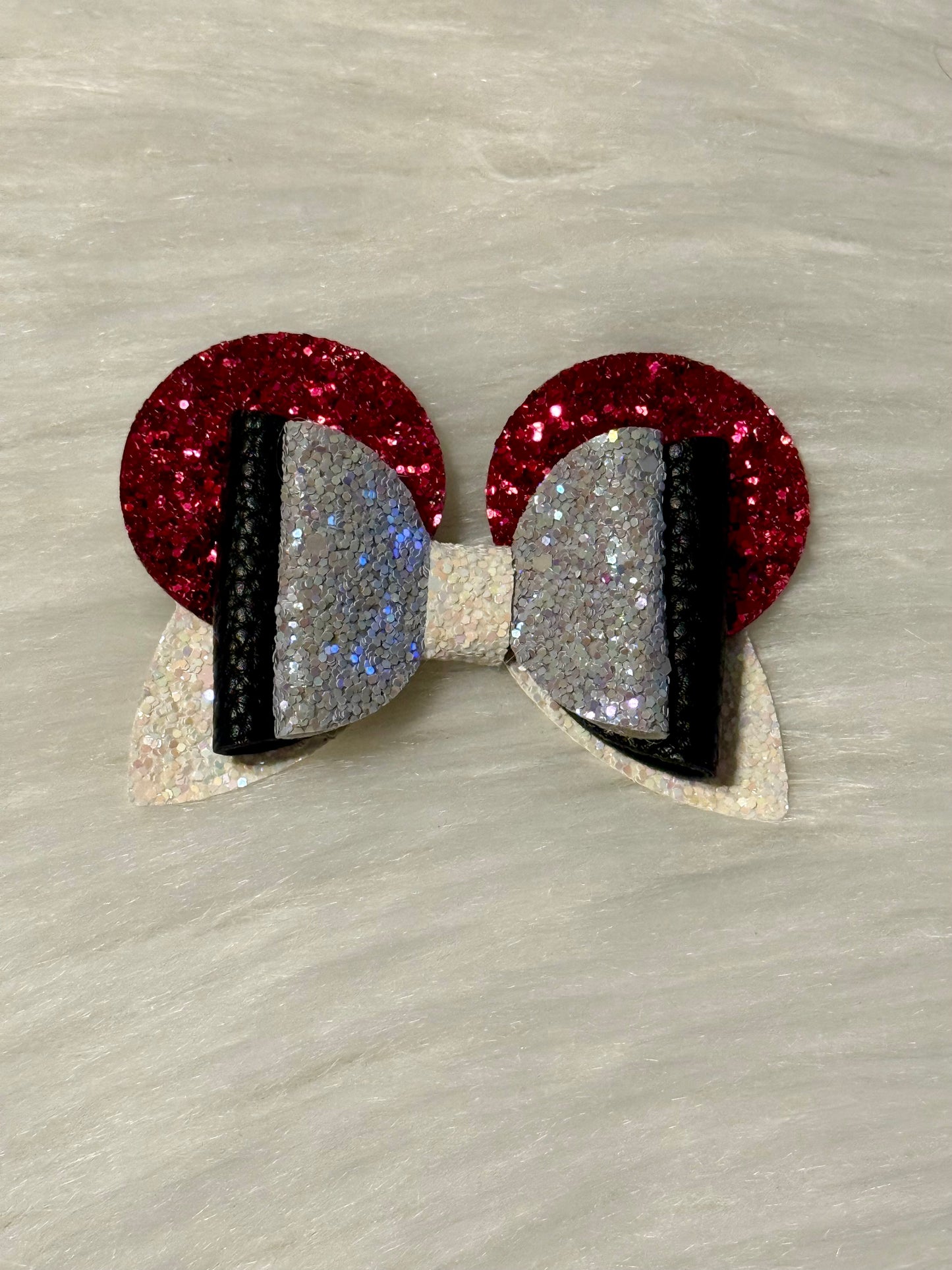 Maroon Ears Faux Leather Bow