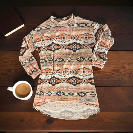 Aztec print sweater Dress Size 10/12y