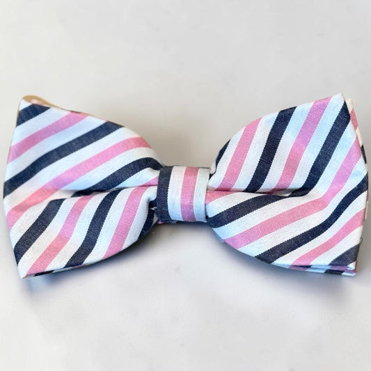 Pink Stripe Bow tie