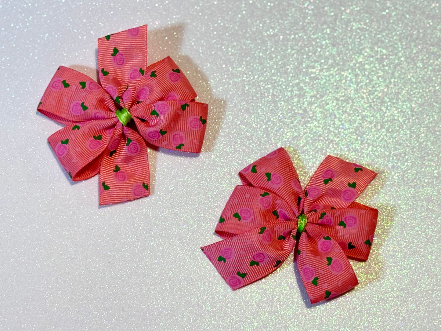 Pink Rose Piggy Bows