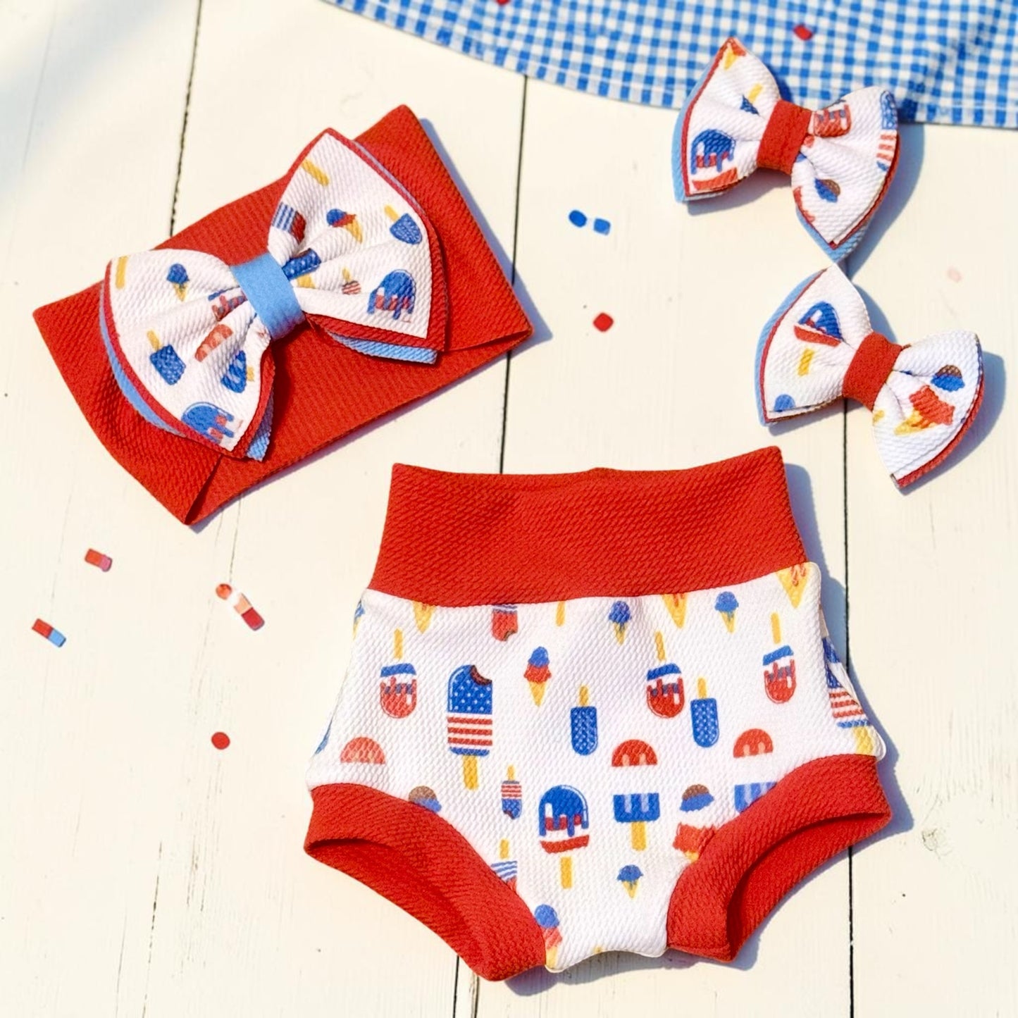 Popsicle Bummie Headband Bow Set Size 6/9 months