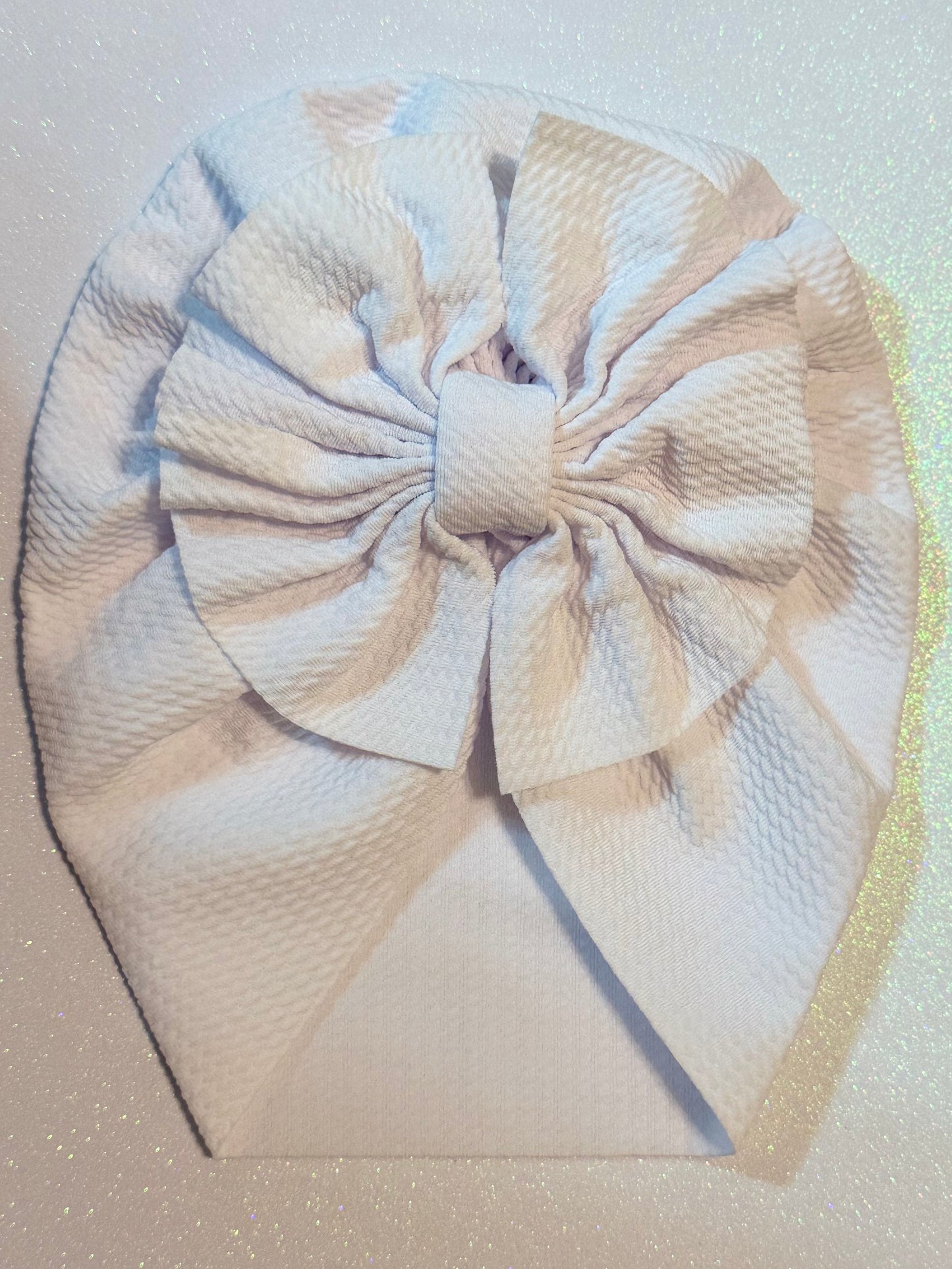 White Head wrap turban bow
