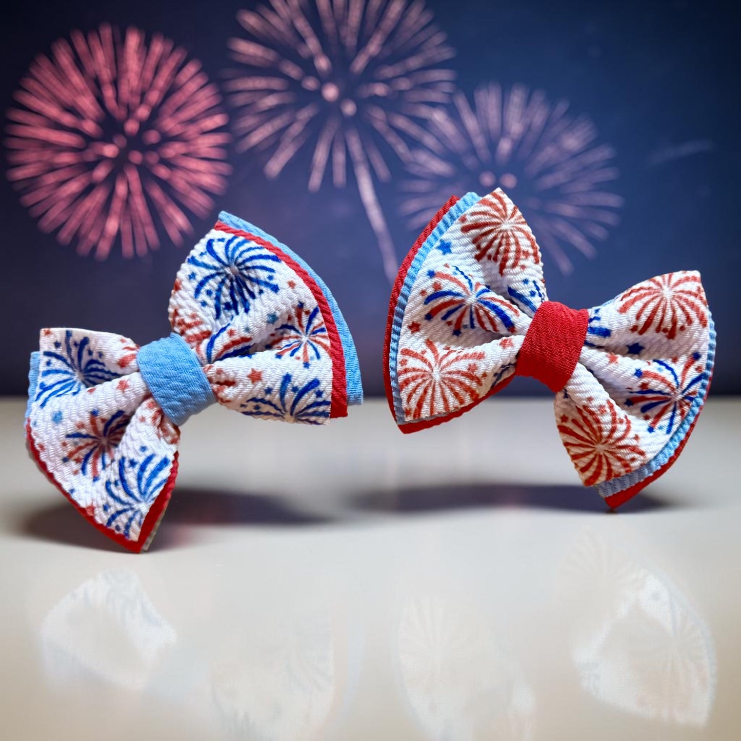 Firework Piggie Clip bows