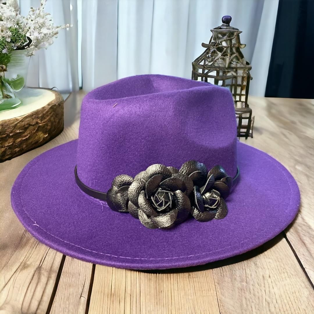Purple Wide Brim Felt Hat