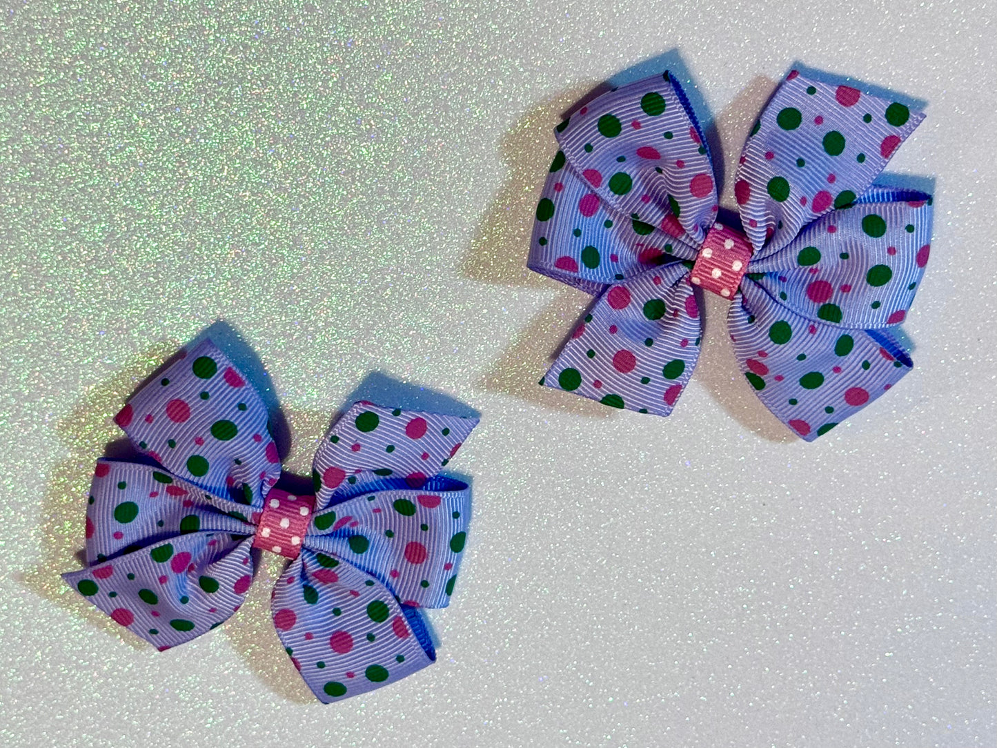 Purple Poke a Dot Piggy Bows