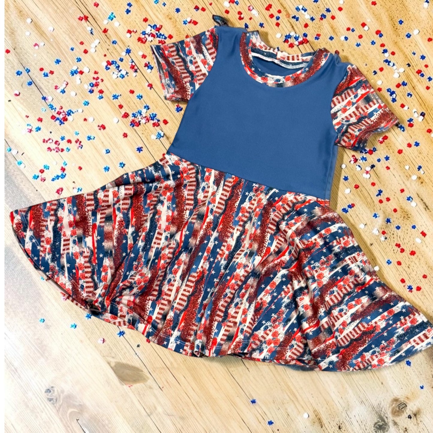 Patriotic Peplum Dress Size 18/24m