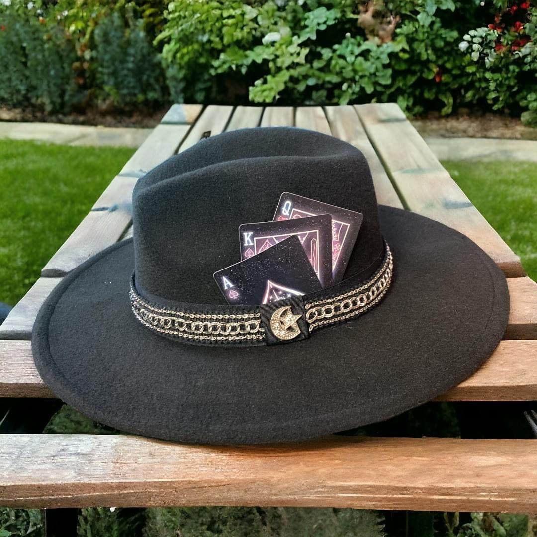 Black Wide Brim Felt Hat