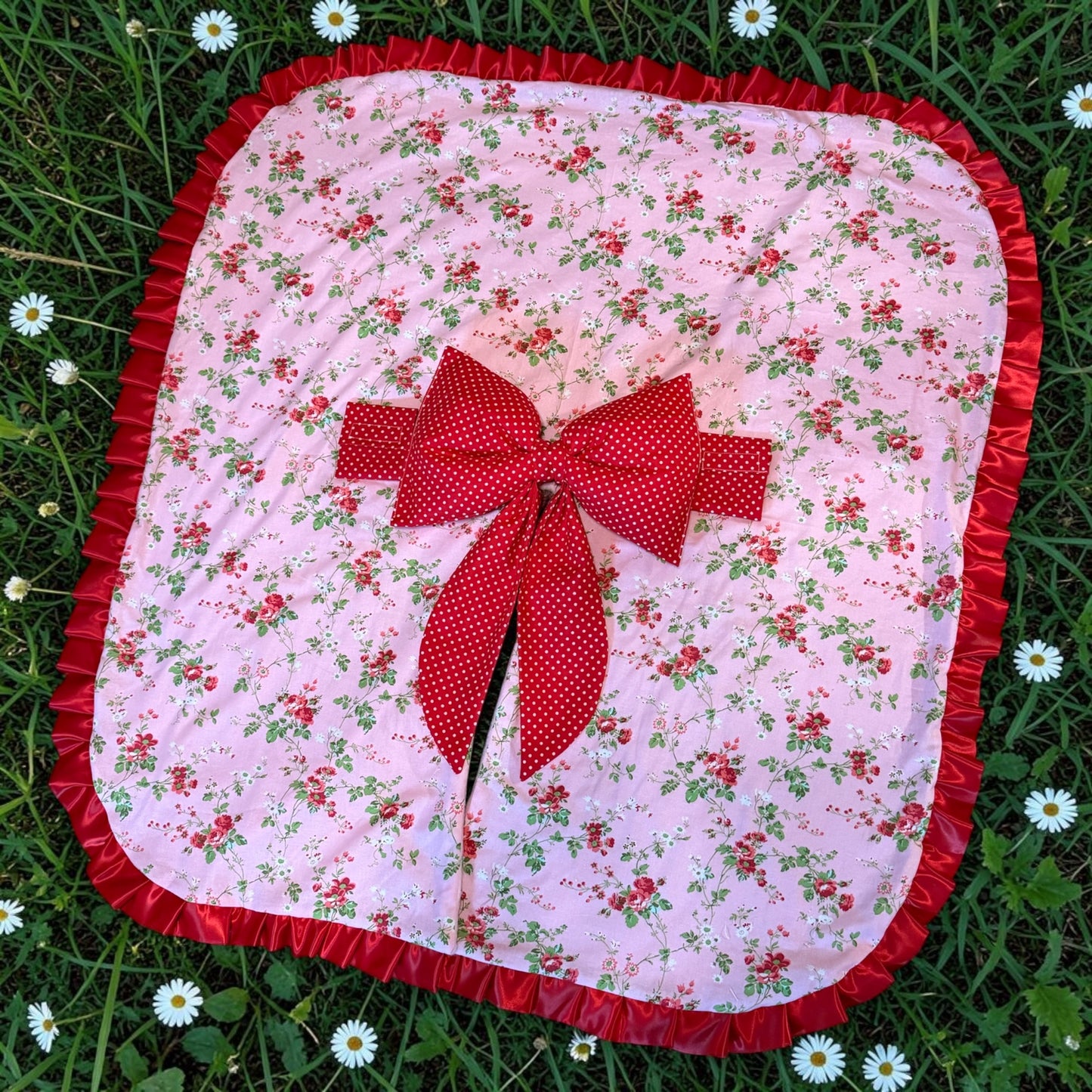 Handmade Pink Bow Car Seat Cover
