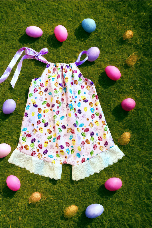 Easter Tie Ruffle Romper Size 6y