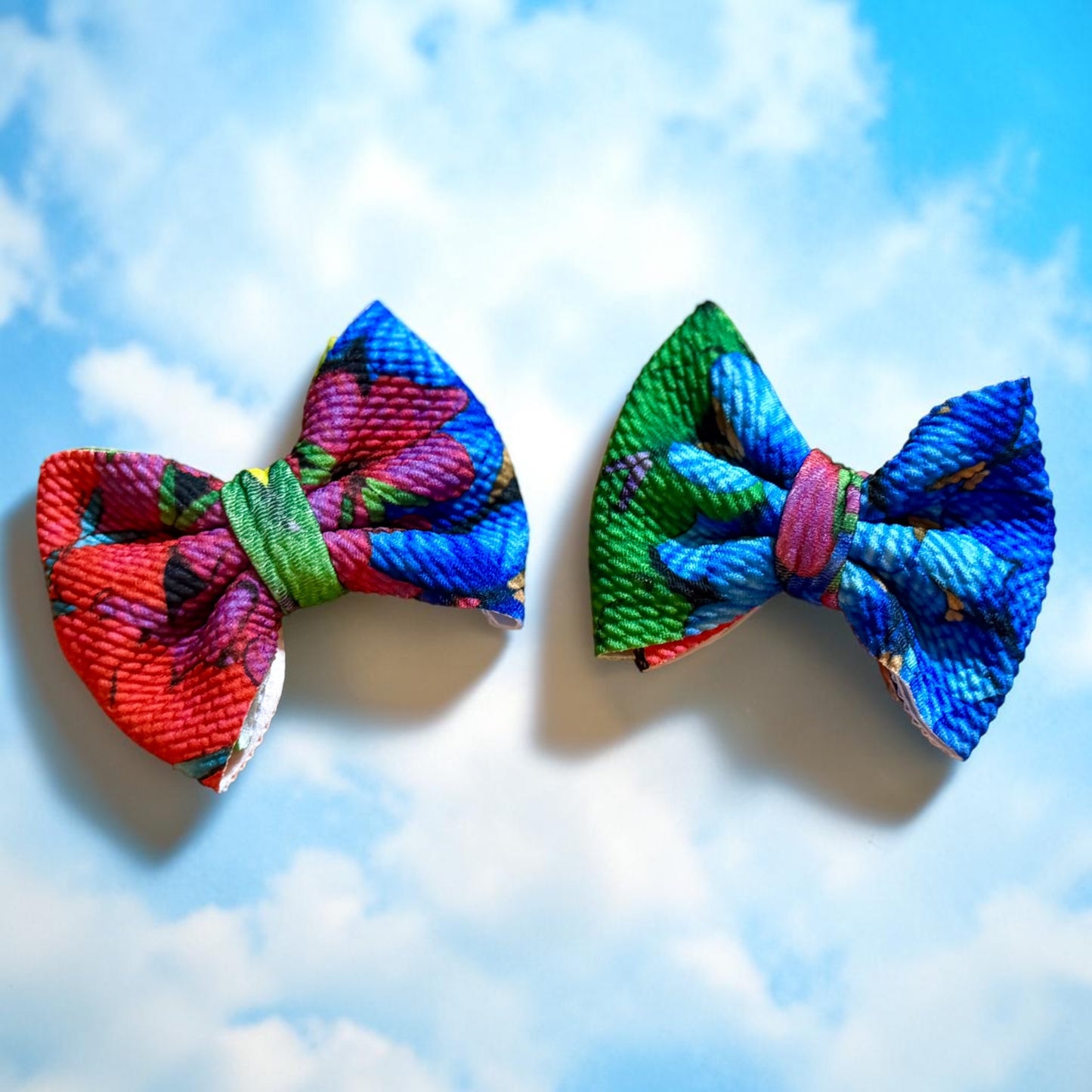 Rainbow butterfly Piggie Clip bows