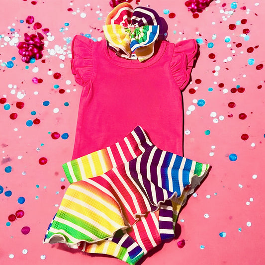 Skirted Bummie Bow Set Set Size 0/3m