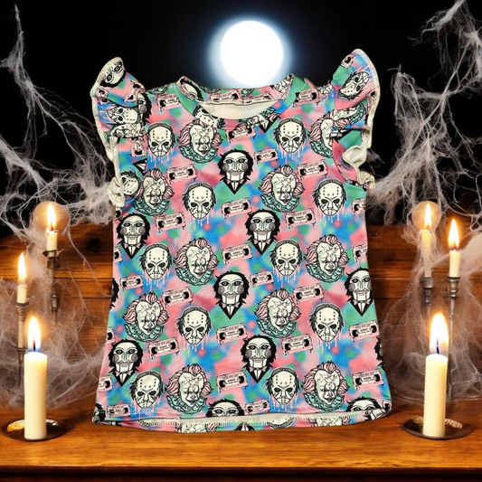 Spooky Ruffle T Size 6/7y