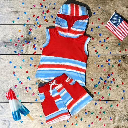 Hooded Tank Pocket Shorts set Size 2T/3T