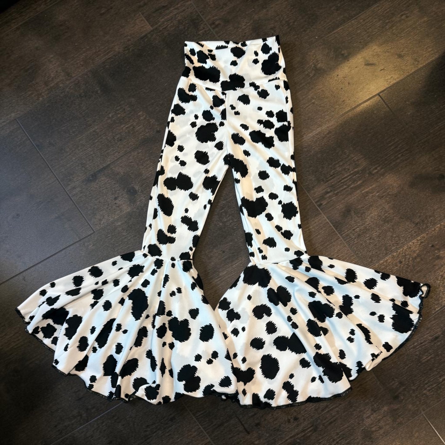 Cowprint bellbottoms Size 6/7y