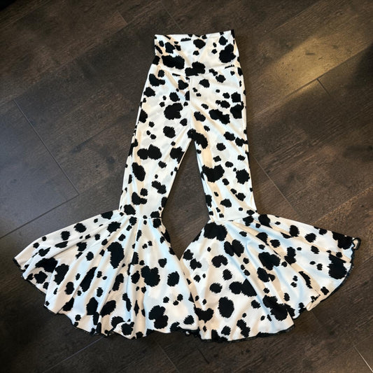 Cowprint bellbottoms Size 6/7y