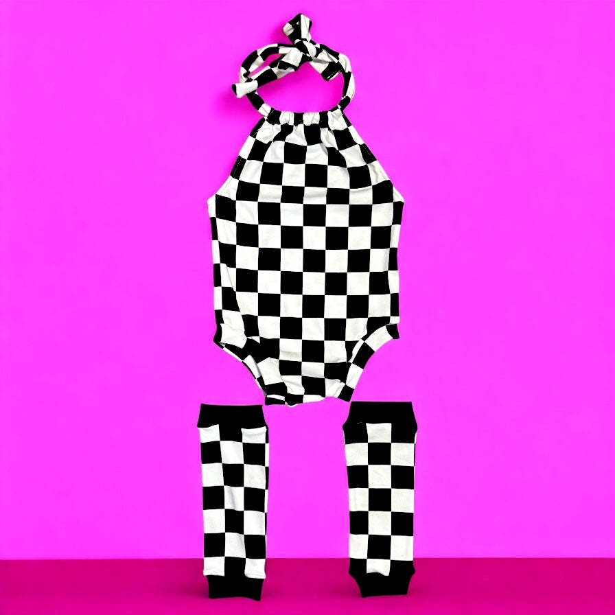 Halter onesie leg warmer set Size 12/18m