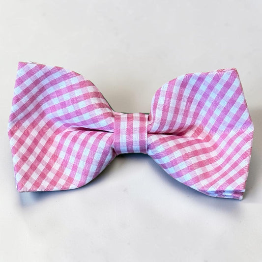 Pink and White Bow tie