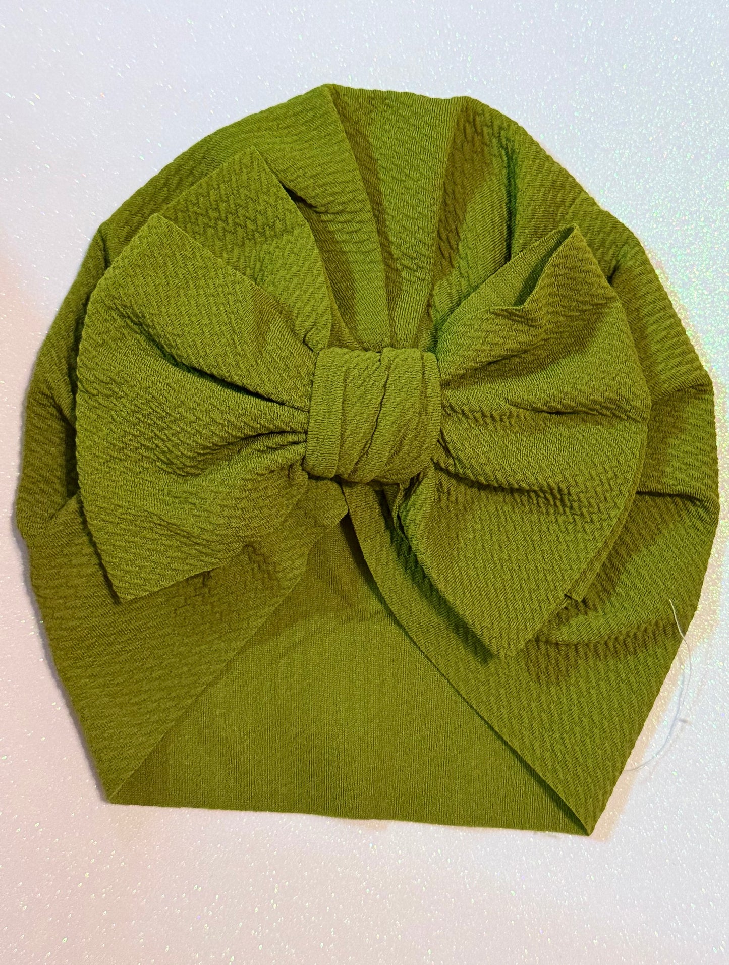 Avocado green Head wrap turban bow