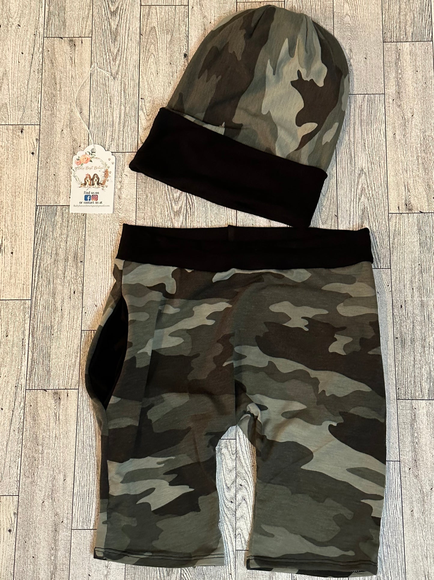 Camo Beanie Shorts Set Size 7y