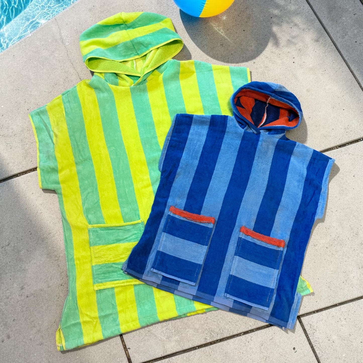 Blue Beach towel poncho fits 9months to 3T