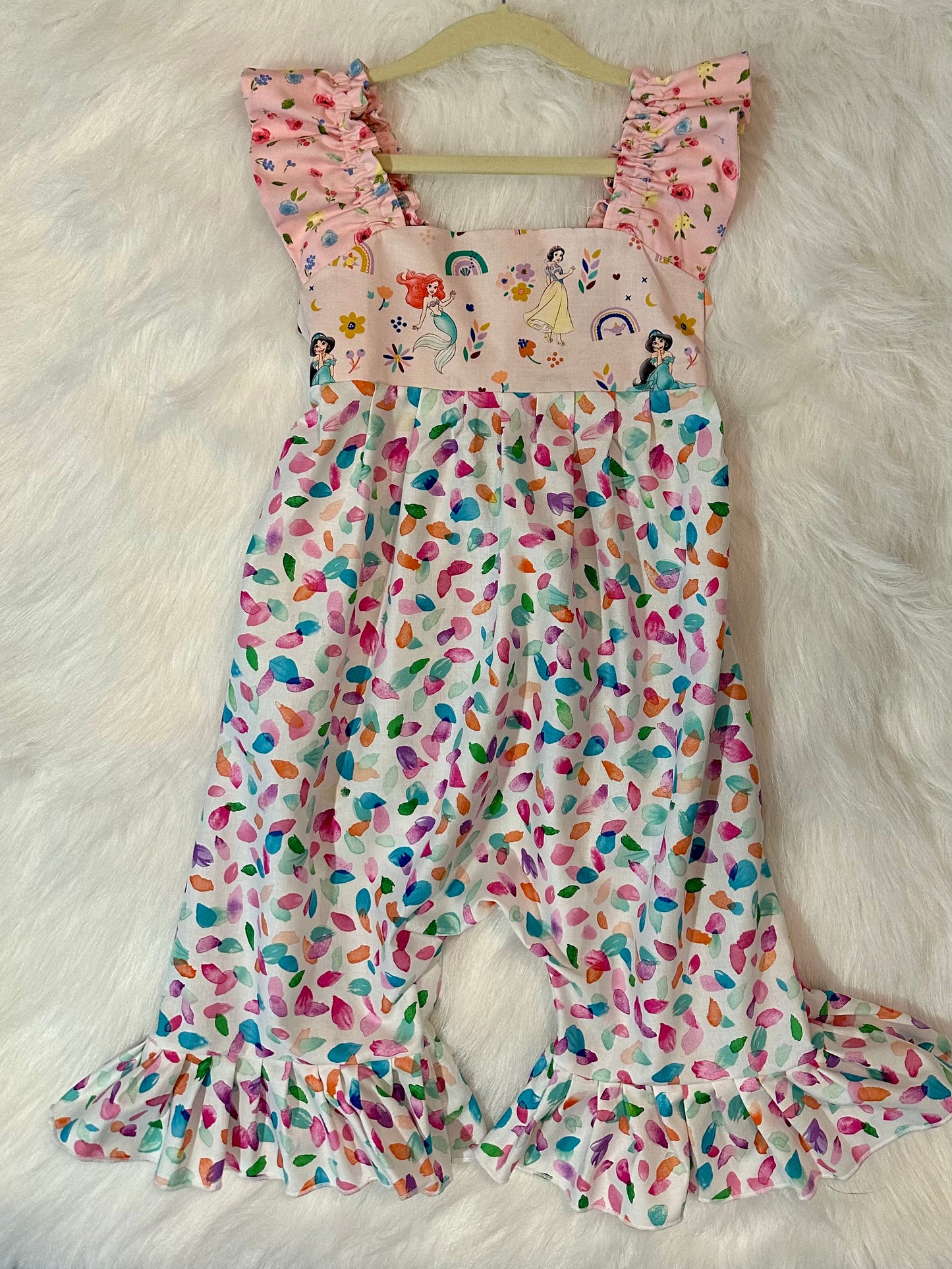 Princess Splash Ruffle Romper Size 6/7y