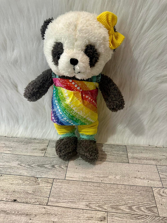 Panda Dress Up Stuffed Animal with Handmade Outfit