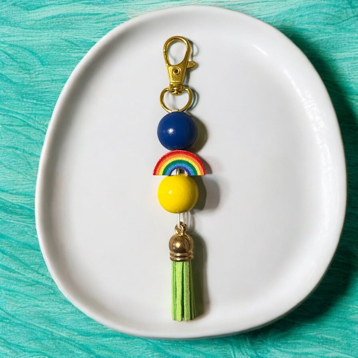 Rainbow Beaded Purse Charm