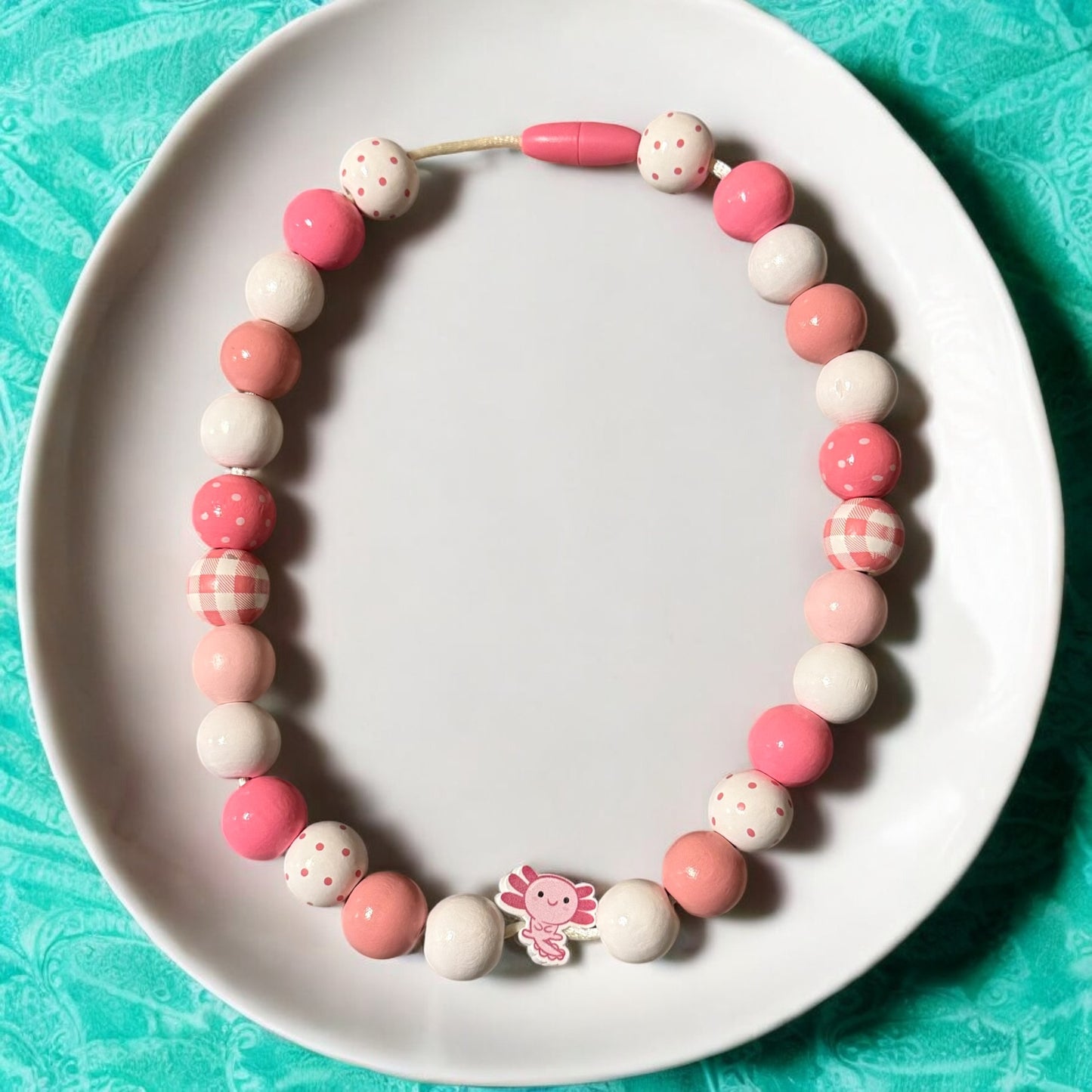 Axolotl Wooden Beaded Necklace