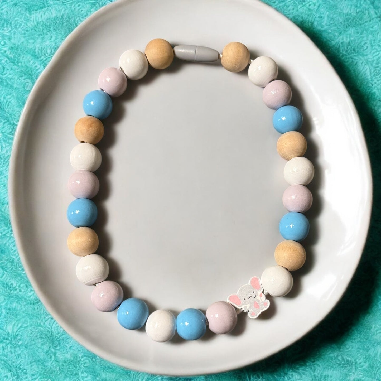 Elephant Wooden Beaded Necklace