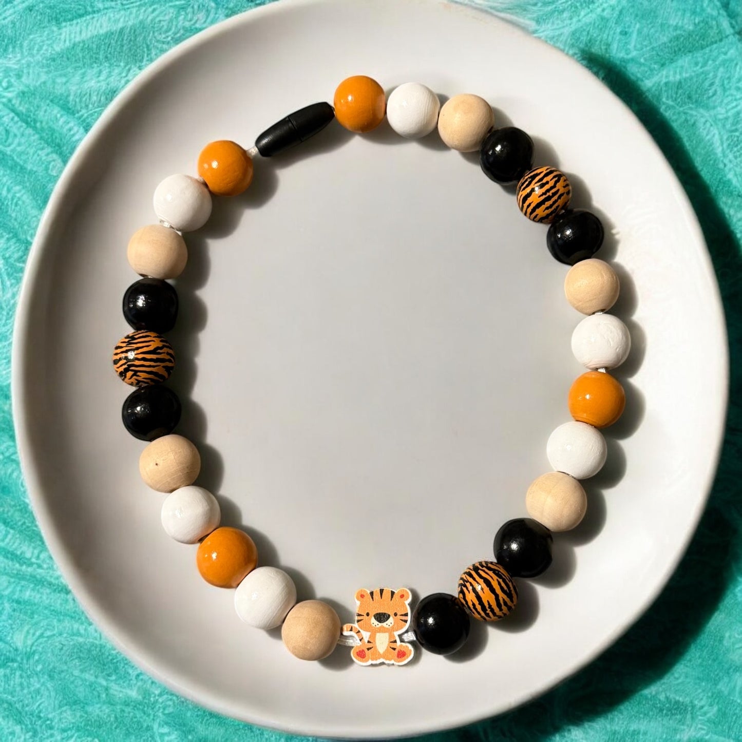 Tiger Wooden Beaded Necklace